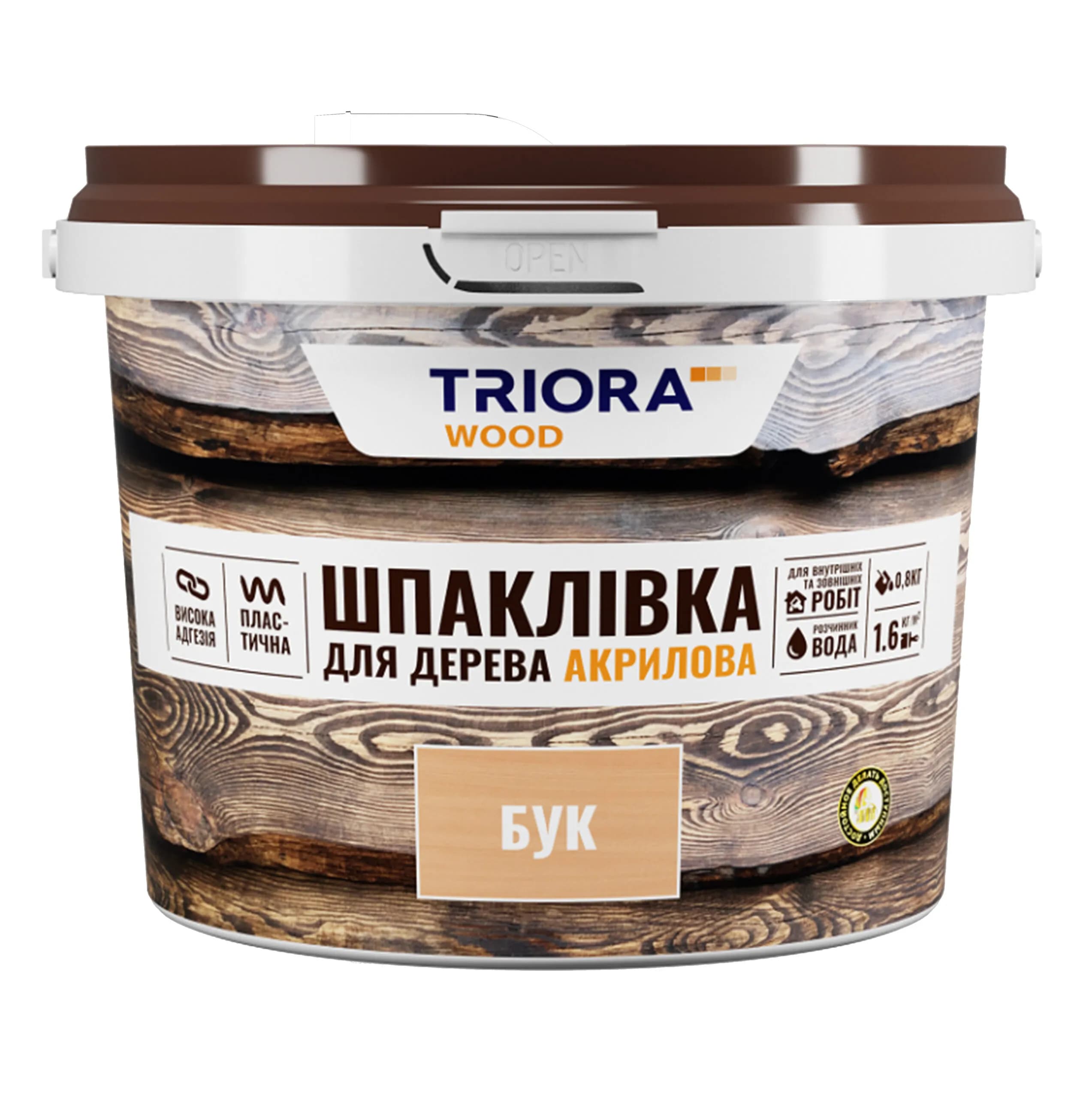 Шпаклівка для дерева TM TRIORA - 0,4 кг, Вільха - 345882478