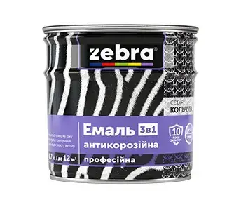 ЕМАЛЬ антикорозійна 3 в 1 ZEBRA серії Кольчуга - 0,7 кг, 76 Темно-вишневий - 222674