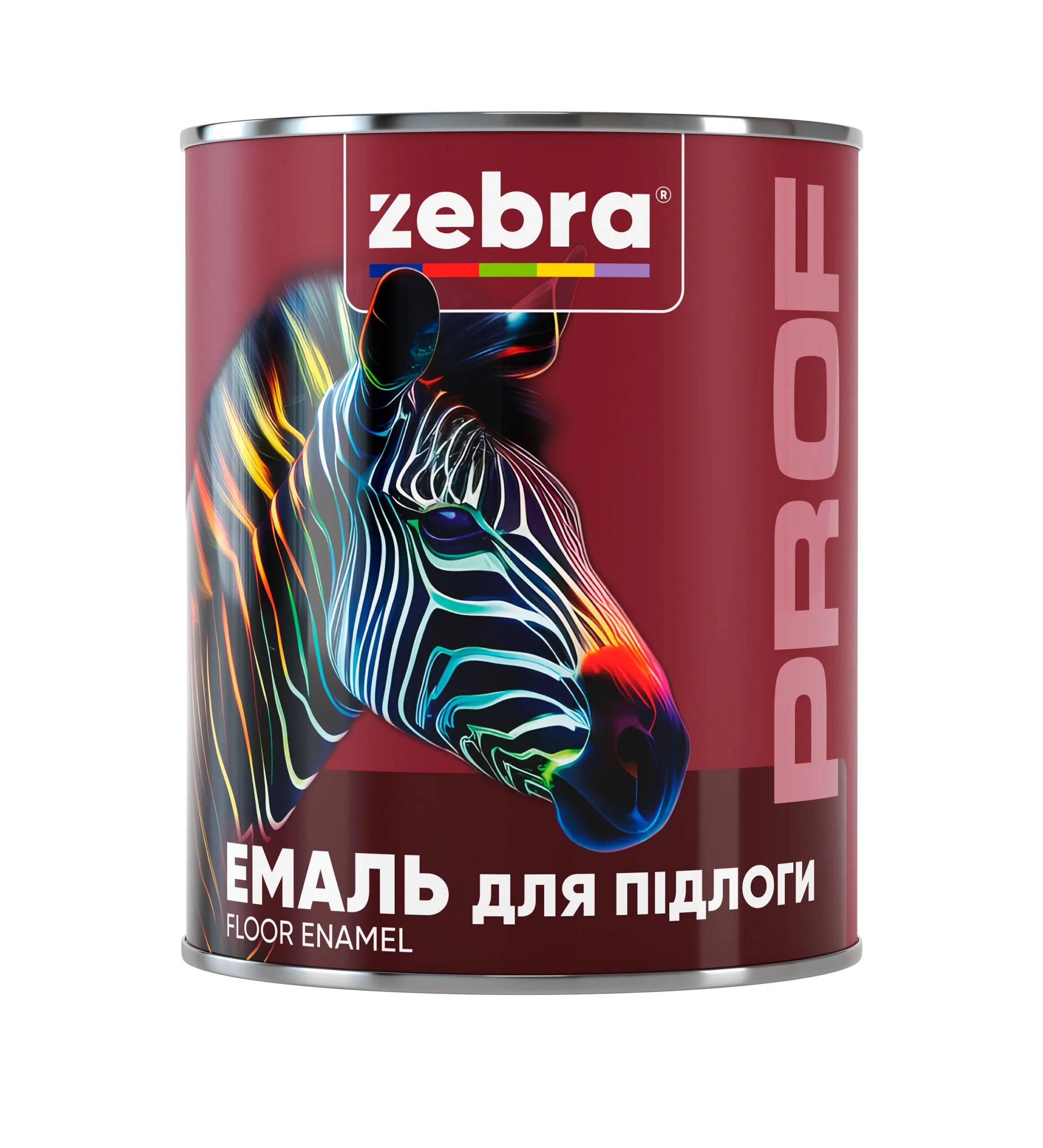 ЭМАЛЬ для полов ZEBRA серии PROF - 0,8 кг, 087P Красно-коричневый - 222755