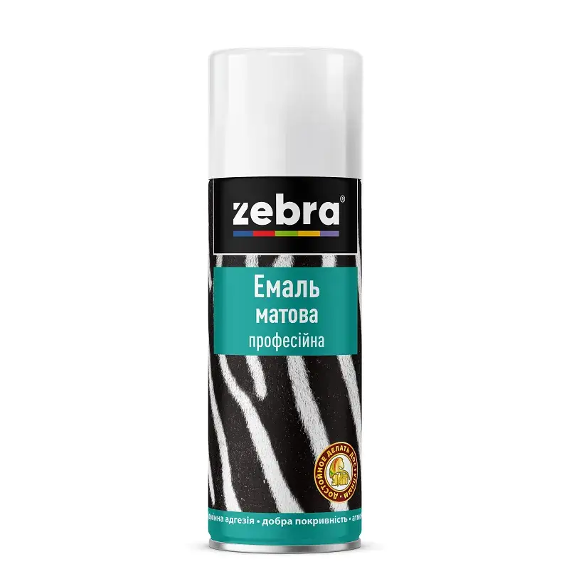 Емаль матова професійна ZEBRA - 400 мл, RAL 9005 Чорний матовий - 222771