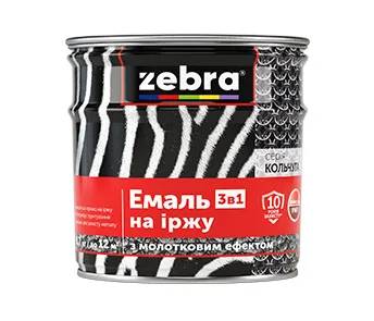 ЕМАЛЬ на іржу з молотковим ефектом 3 в 1 ZEBRA серія Кольчуга - 2,2 кг, 20 сріблястий з молотковим ефектом - 222777