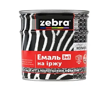 ЕМАЛЬ на іржу з молотковим ефектом 3 в 1 ZEBRA серія Кольчуга - 2,2 кг, 88 темно-коричневий з молотковим ефектом - 222778