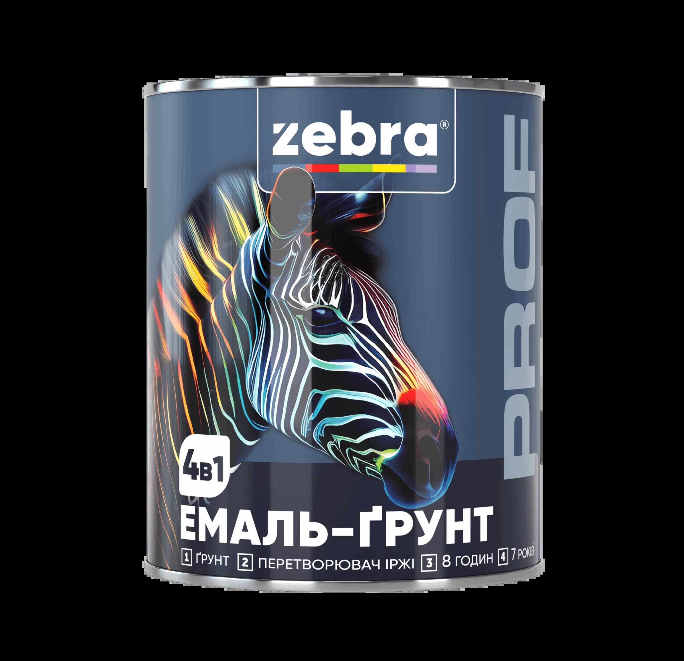 ЭМАЛЬ-ГРУНТ 4 в 1 ZEBRA серии PROF - 0,25 кг, 010P Белый - 331406926