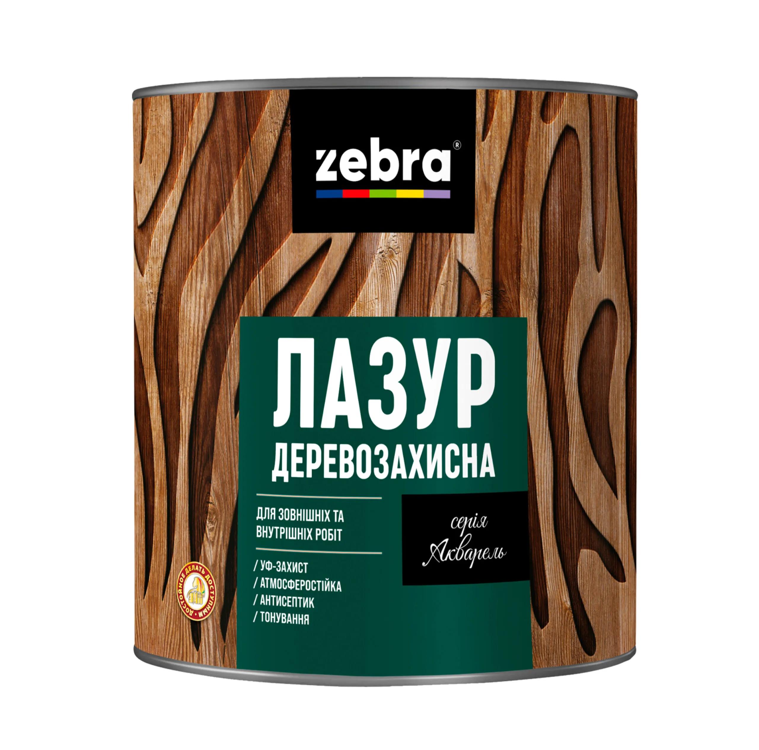 ЛАЗУР деревозащитная ZEBRA серия Акварель – 2,1 л, Орех - 223166