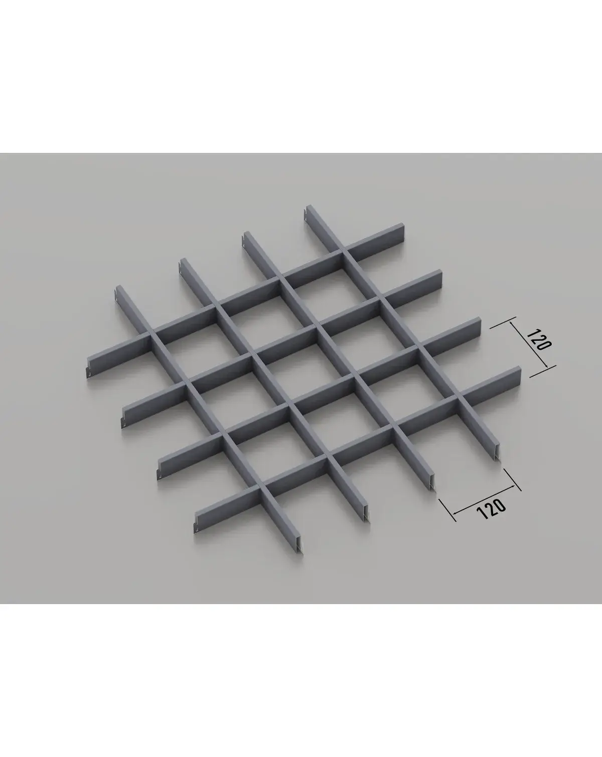 Подвесной потолок Грильято 120x120 мм (RAL 7024 - графит) - 225079