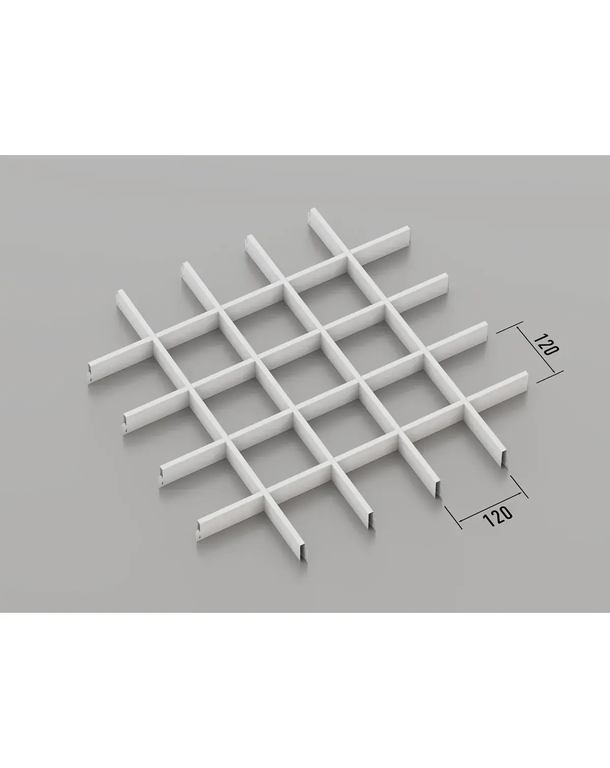 Підвісна стеля Грильято 120x120 мм (RAL 9003 - білий) - 225084