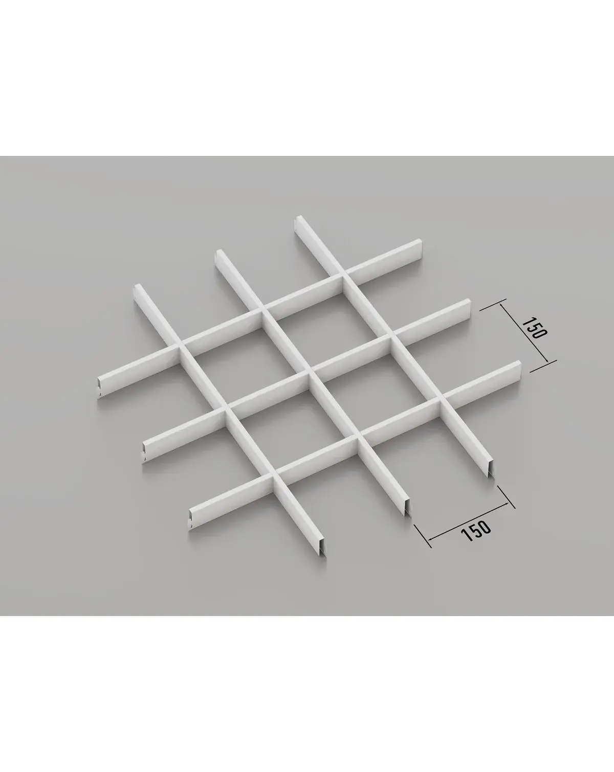 Подвесной потолок Грильято 150x150 мм (RAL 9003 - белый) - 225109