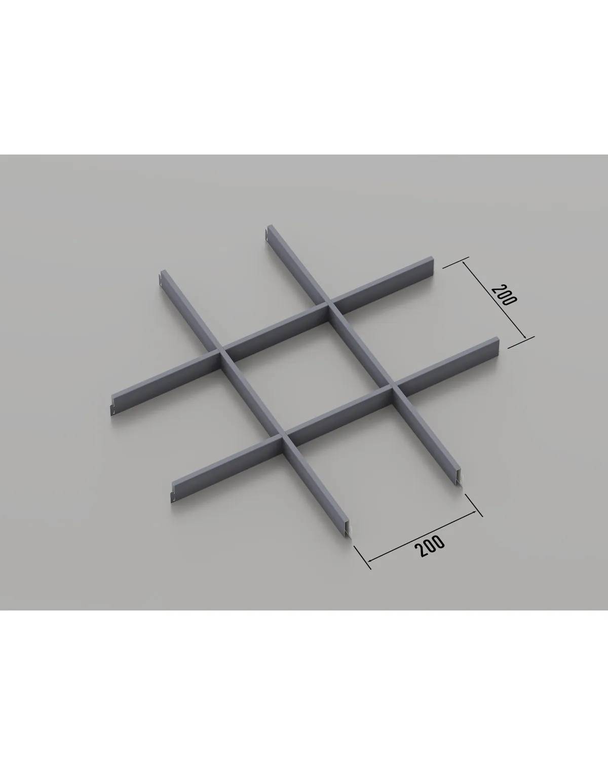Подвесной потолок Грильято 200x200 мм (RAL 7024 - графит) - 225129