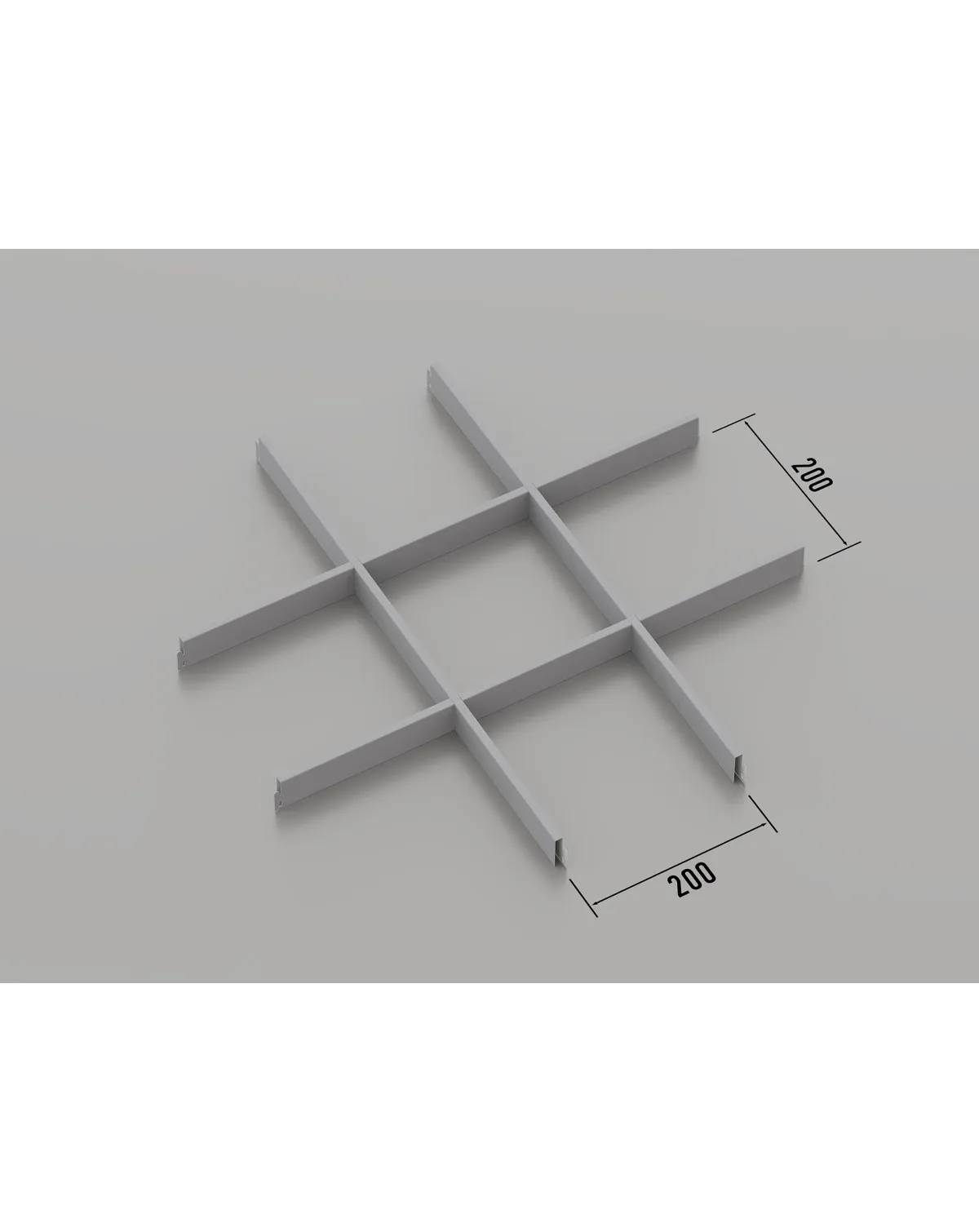 Подвесной потолок Грильято 200x200 мм (RAL 9006 - серый) - 225144