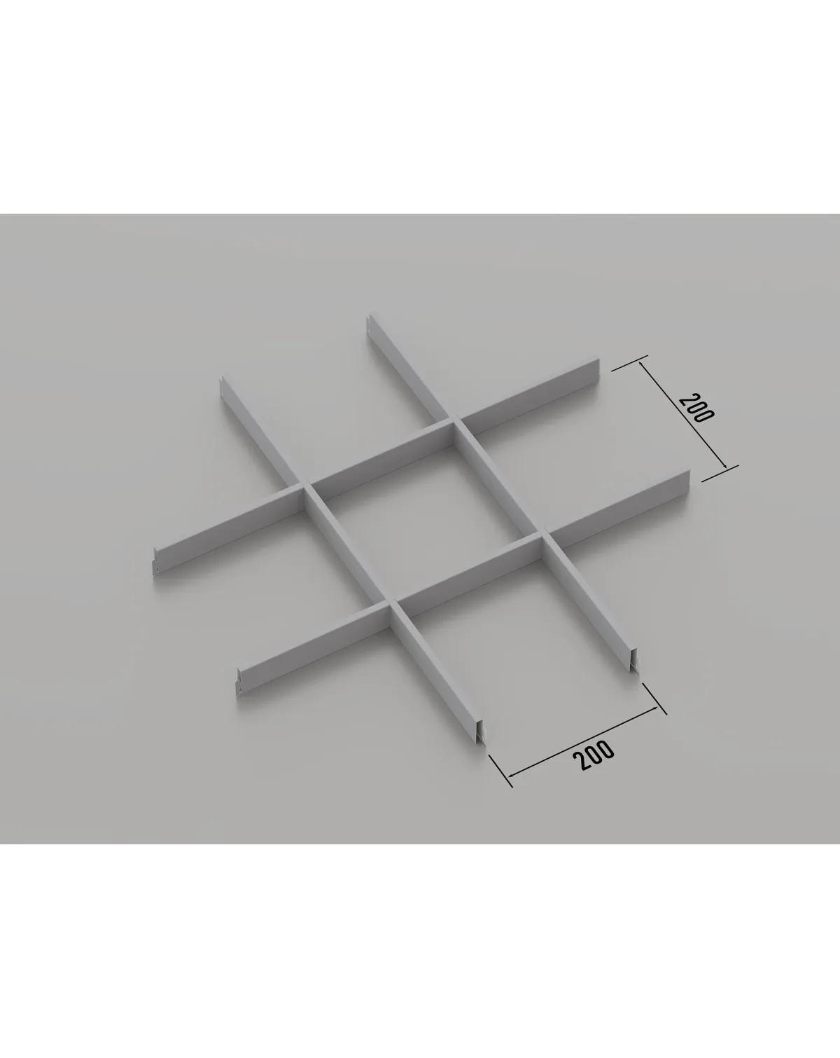Підвісна стеля Грильято 200x200 мм (RAL 9006 - сірий) - 225144