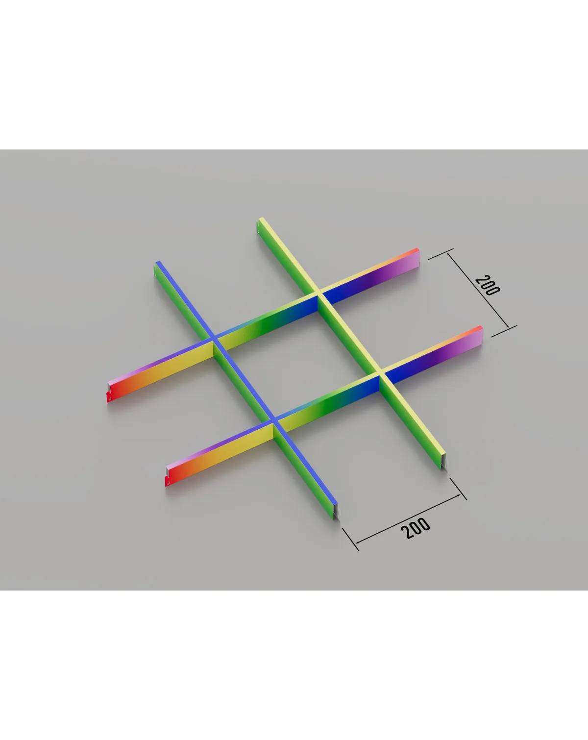 Подвесной потолок Грильято 200x200 мм (RAL под заказ) - 225149