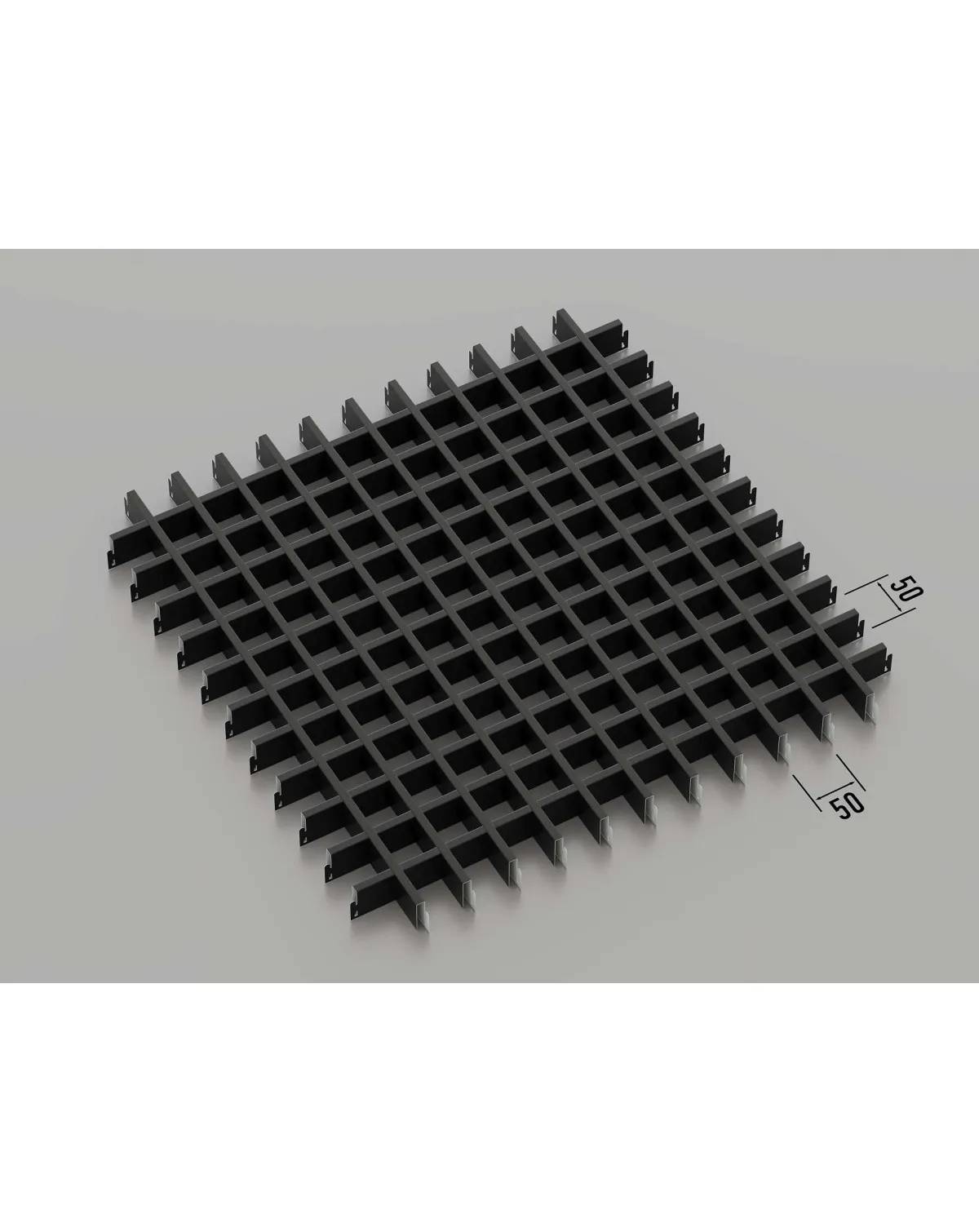 Подвесной потолок Грильято 50x50 мм (RAL 9005 - чёрный) - 225164