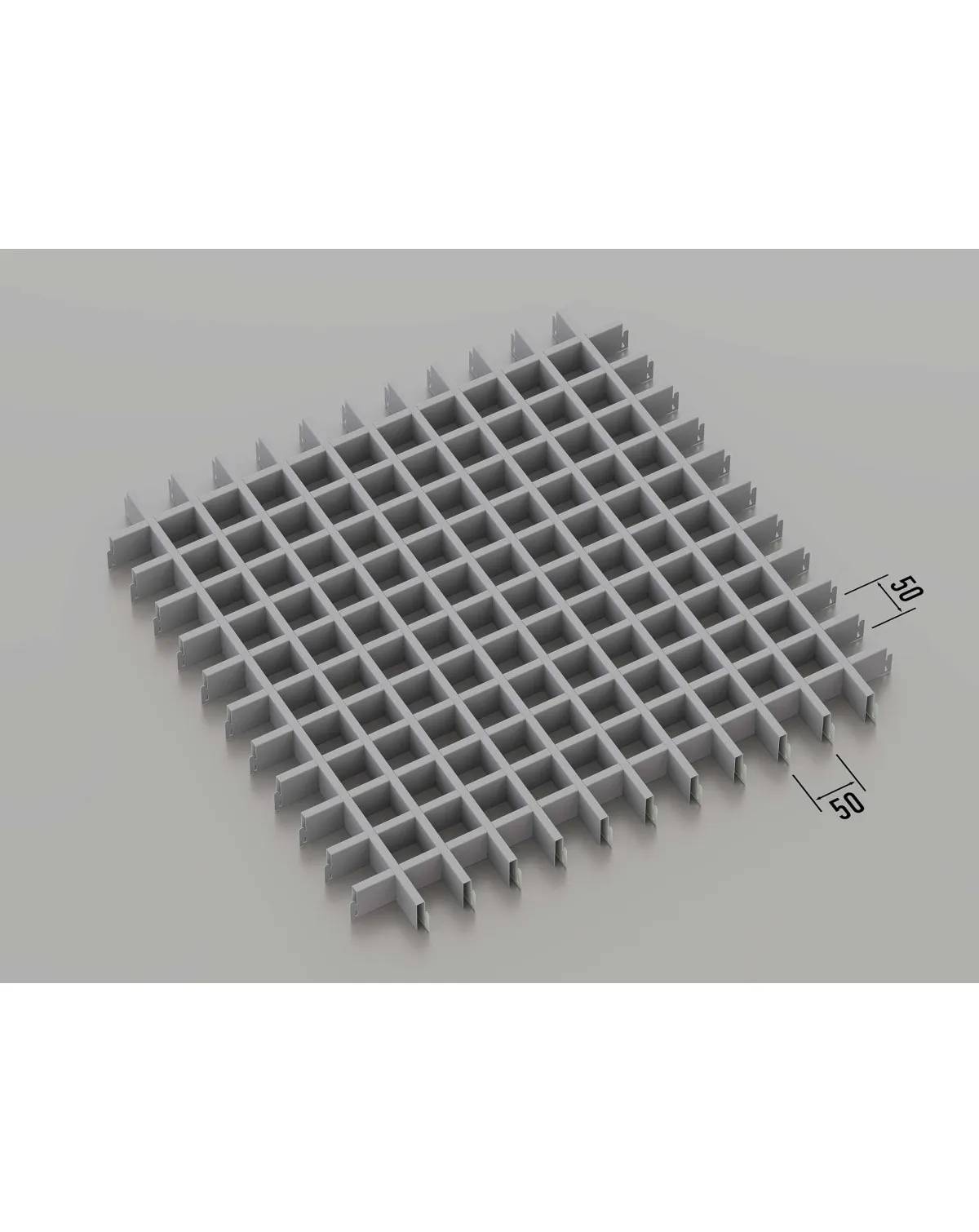 Подвесной потолок Грильято 50x50 мм (RAL 9006 - серый) - 225169