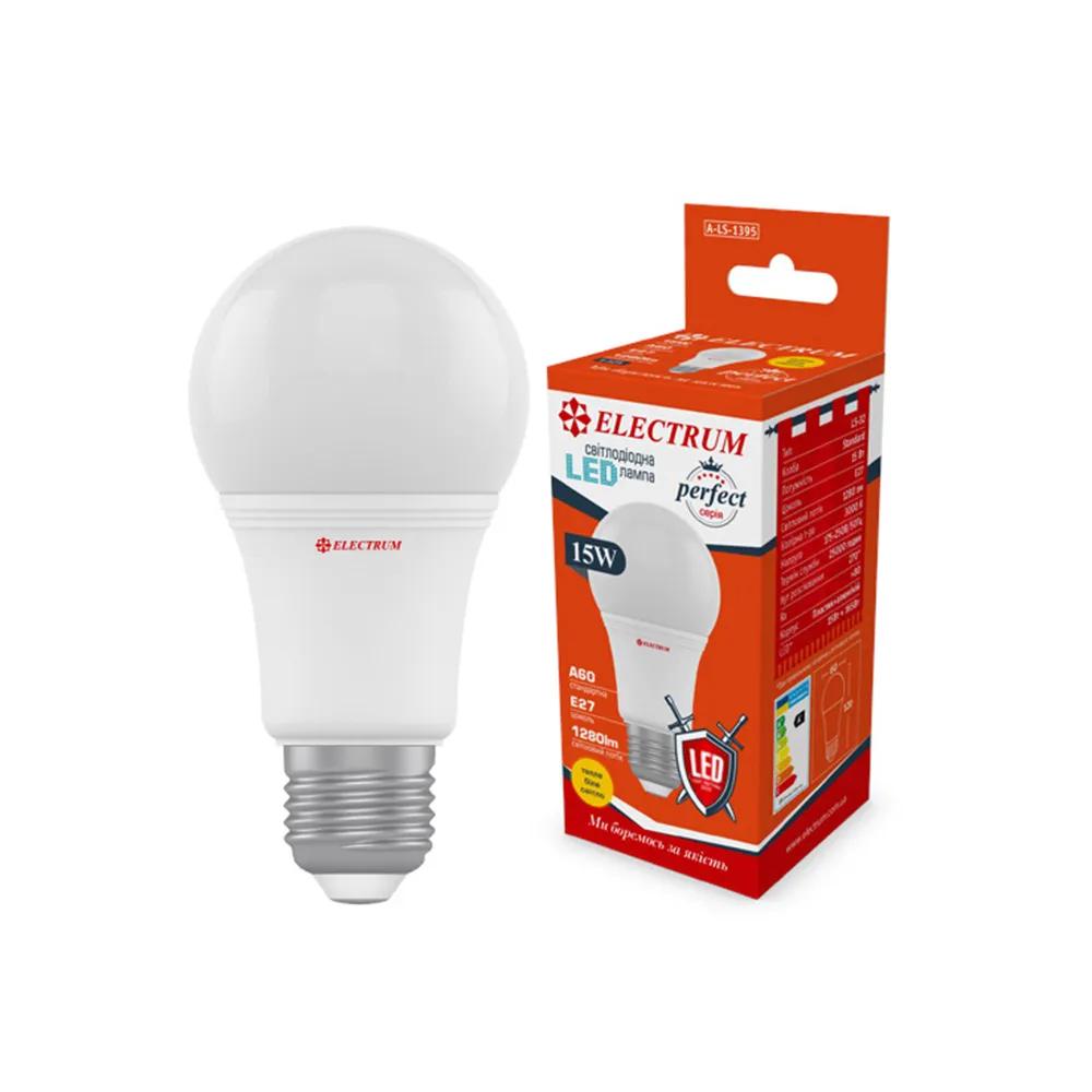 Лампа світлодіодна ELECTRUM A60 15W PA LS-32 Е27 3000K (A-LS-1395) - 227051