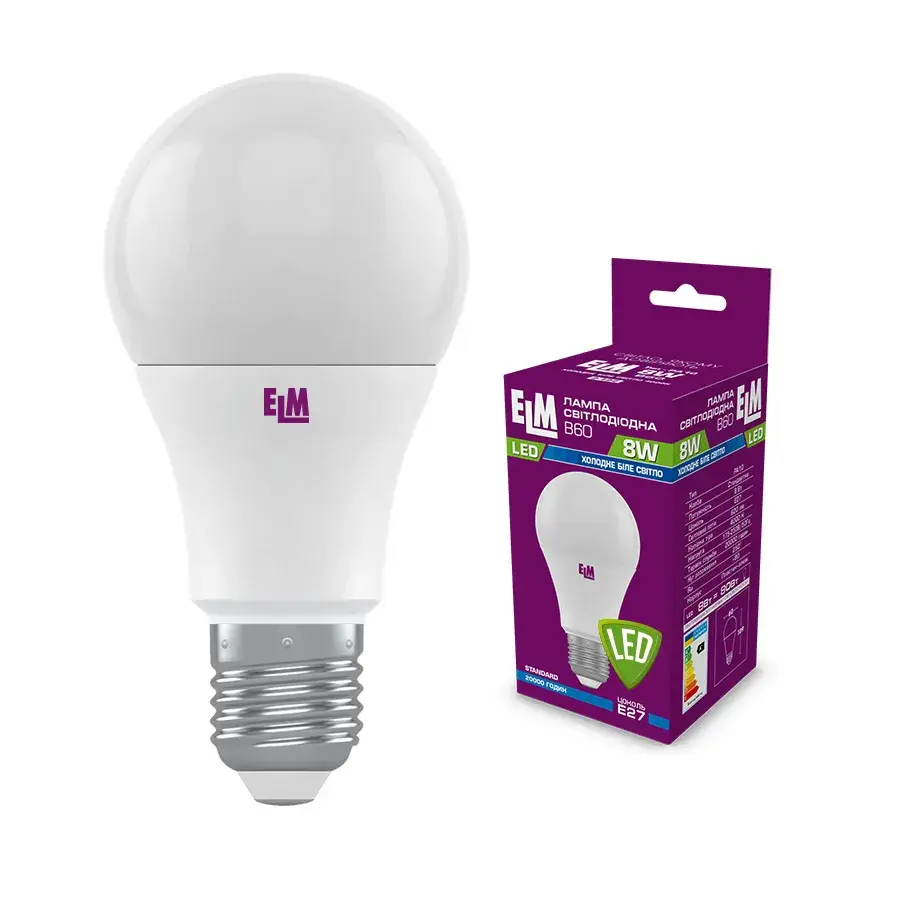 Лампа світлодіодна ELM B60 7W PA10 E27 4000K (18-0023) - 227059