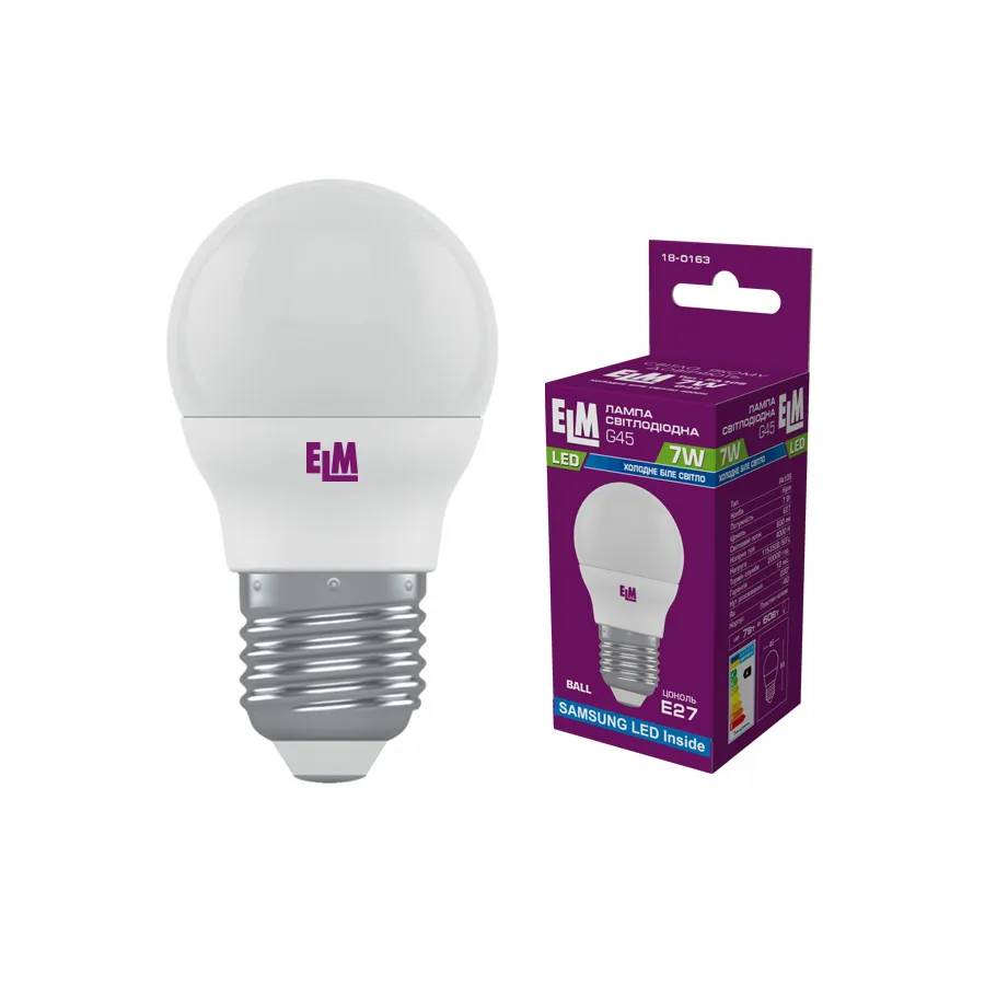 Лампа світлодіодна ELM 7W PA10S E27 4000K D45 (18-0163.) - 227062