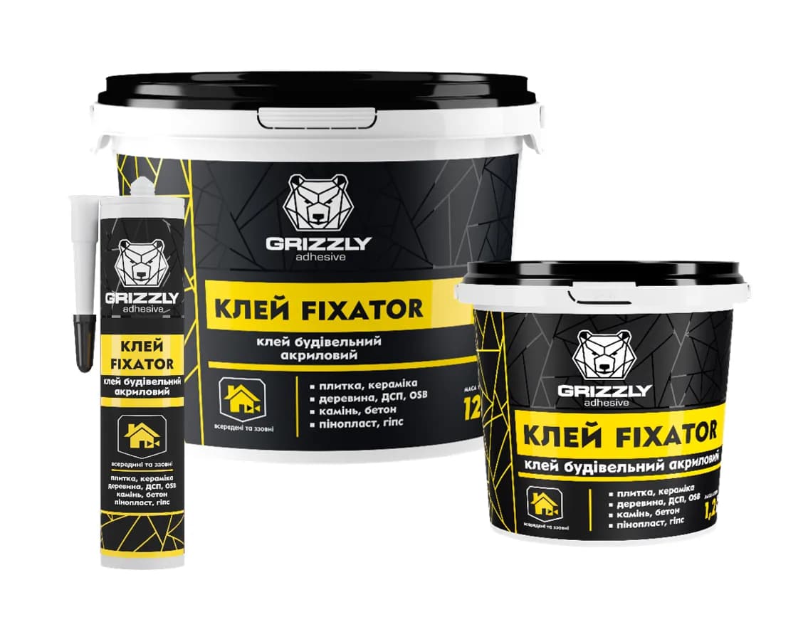 Клей строительный акриловый FIXATOR ТМ GRIZZLY - 1,2 кг - 468104777