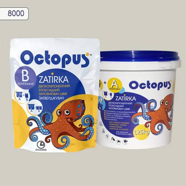 Епоксидна затирка Octopus Zatirka 1,25 кг колір 8000 (8000-1) - 232475