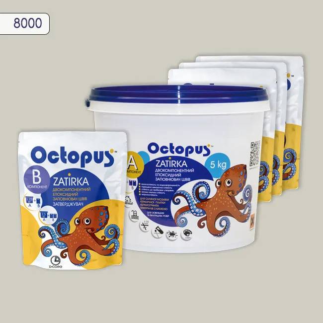 Епоксидна затирка Octopus Zatirka 5,00 кг колір 8000 (8000-5) - 232481