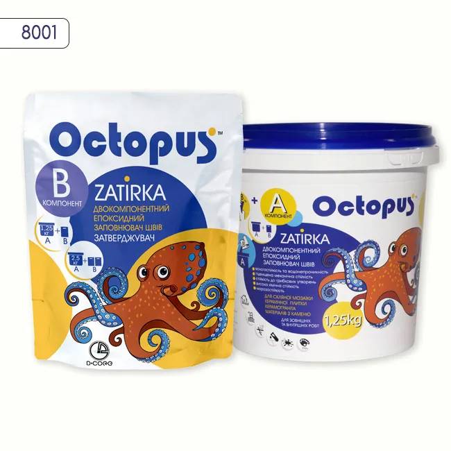 Епоксидна затирка Octopus Zatirka 1,25 кг колір 8001 (8001-1) - 232484