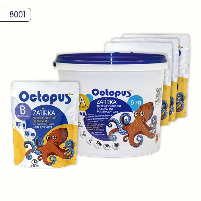 Епоксидна затирка Octopus Zatirka 5,00 кг колір 8001 (8001-5) - 232490