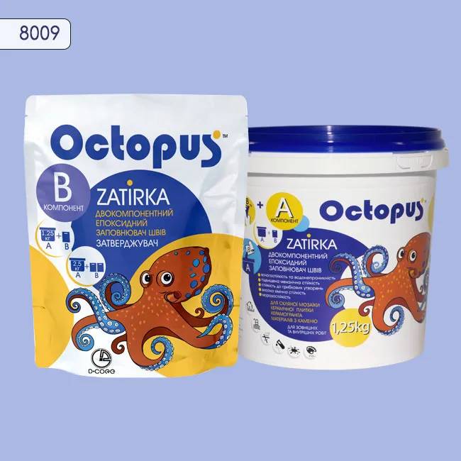 Епоксидна затирка Octopus Zatirka 1,25 кг колір 8009 (8009-1) - 232502