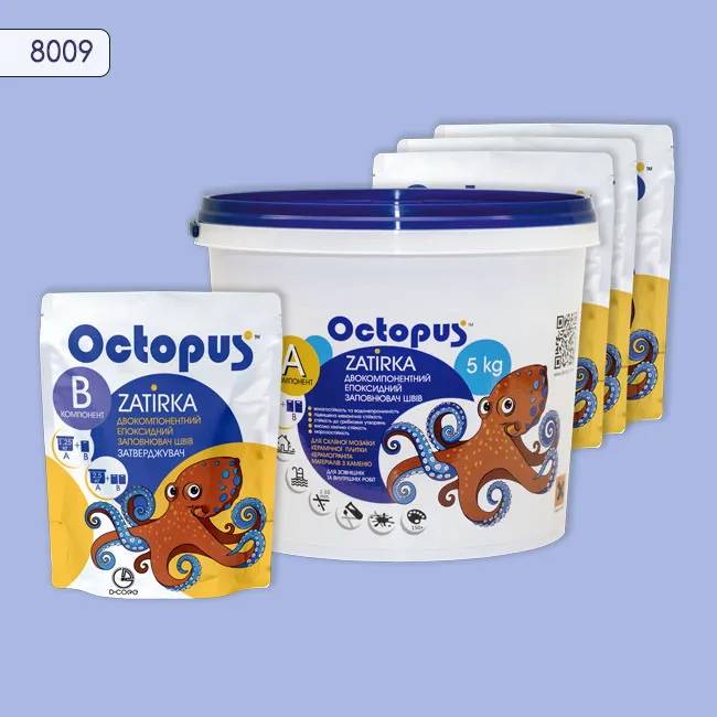 Епоксидна затирка Octopus Zatirka 5,00 кг колір 8009 (8009-5) - 232508