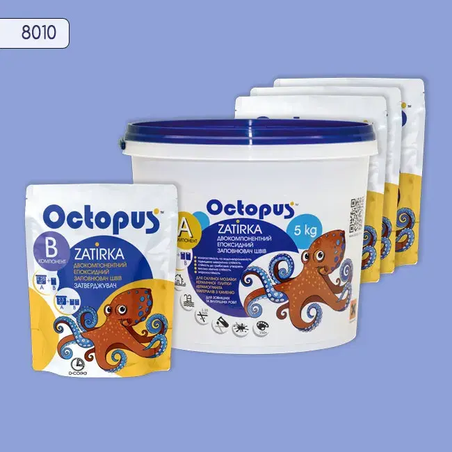 Епоксидна затирка Octopus Zatirka 5,00 кг колір 8010 (8010-5) - 232517