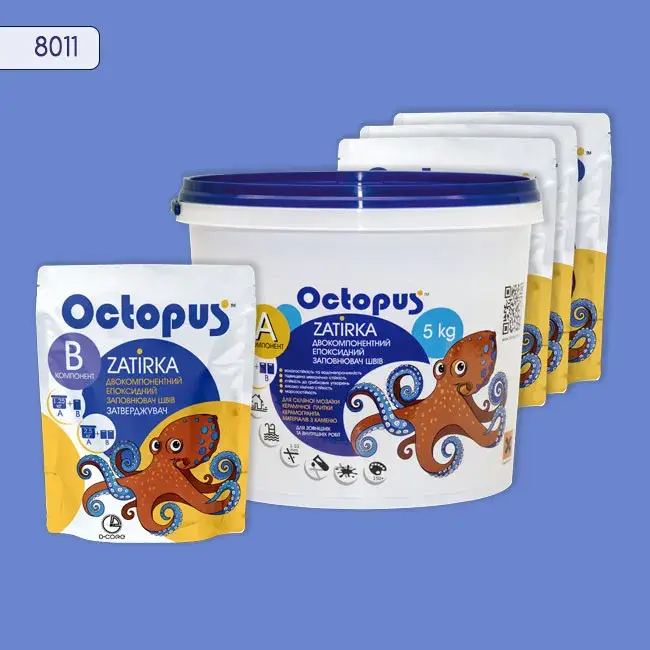 Епоксидна затирка Octopus Zatirka 5,00 кг колір 8011 (8011-5) - 232526