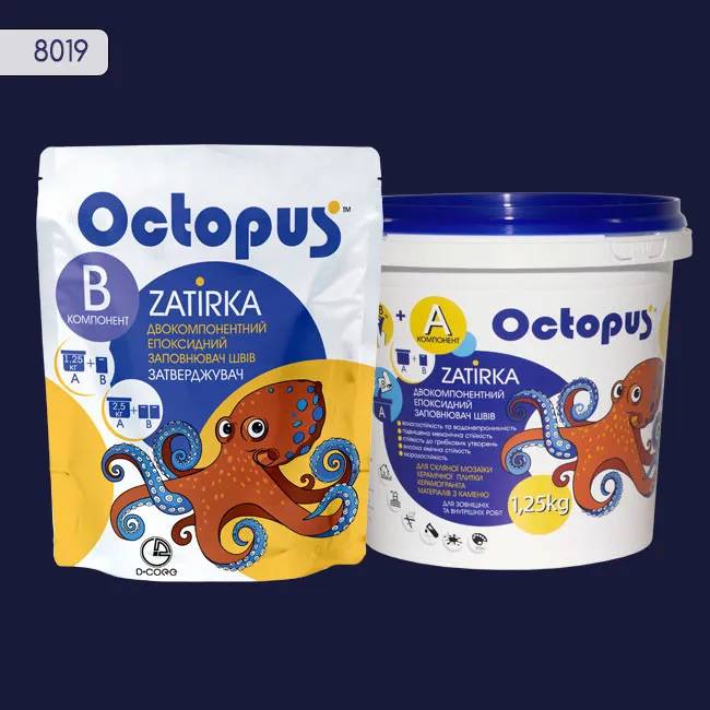 Епоксидна затирка Octopus Zatirka 1,25 кг колір 8019 (8019-1) - 232556