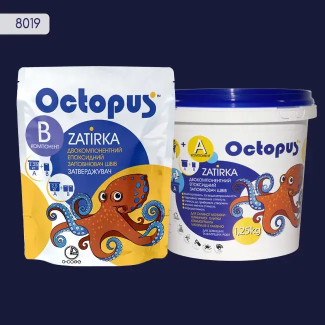 Епоксидна затирка Octopus Zatirka 1,25 кг колір 8019 (8019-1) - 232556