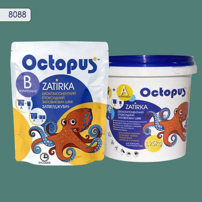 Епоксидна затирка Octopus Zatirka 1,25 кг колір 8088 (8088-1) - 232655