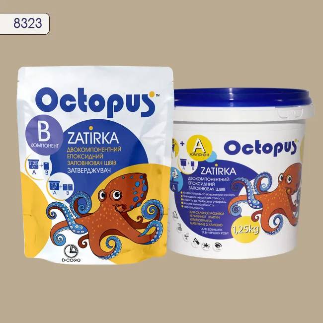 Епоксидна затирка Octopus Zatirka 1,25 кг колір 8323 (8323-1) - 233087