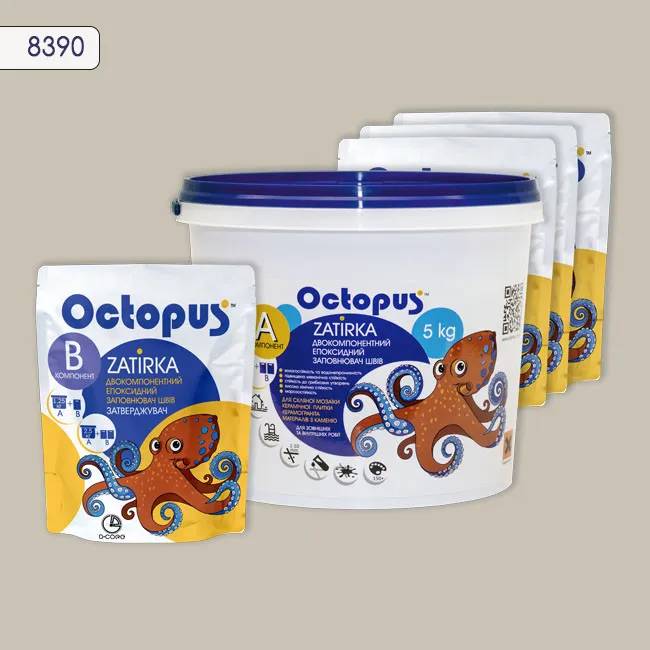 Епоксидна затирка Octopus Zatirka 5,00 кг колір 8390 (8390-5) - 233408