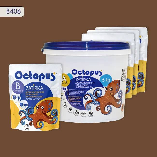 Епоксидна затирка Octopus Zatirka 5,00 кг колір 8406 (8406-5) - 233507