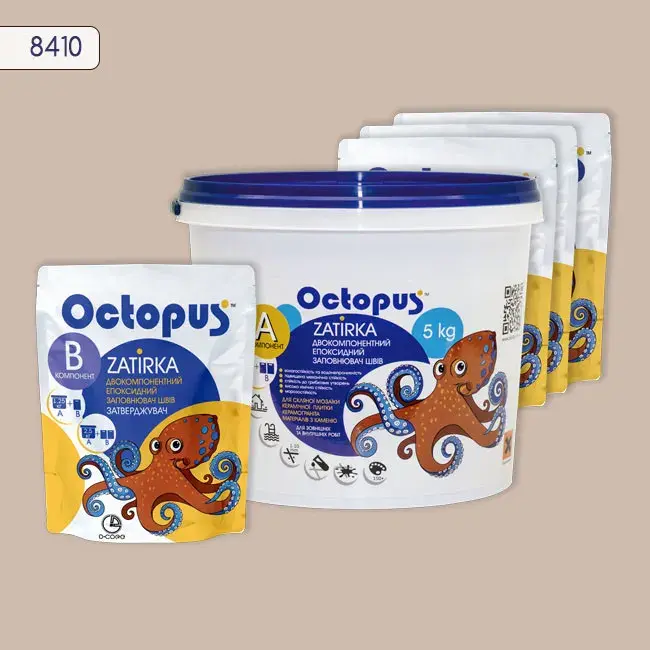 Епоксидна затирка Octopus Zatirka 5,00 кг колір 8410 (8410-5) - 233525