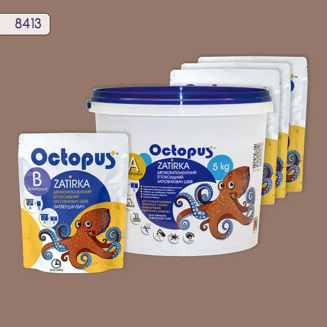 Эпоксидная затирка Octopus Zatirka 5,00 кг цвет 8413 (8413-5) - 233543