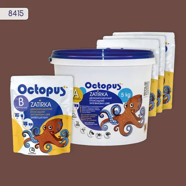 Епоксидна затирка Octopus Zatirka 5,00 кг колір 8415 (8415-5) - 233552