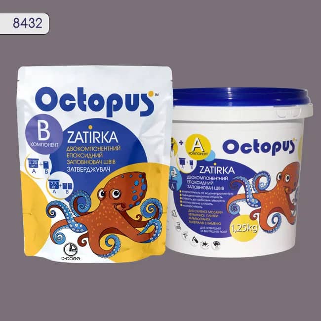 Епоксидна затирка Octopus Zatirka 1,25 кг колір 8432 (8432-1) - 233600