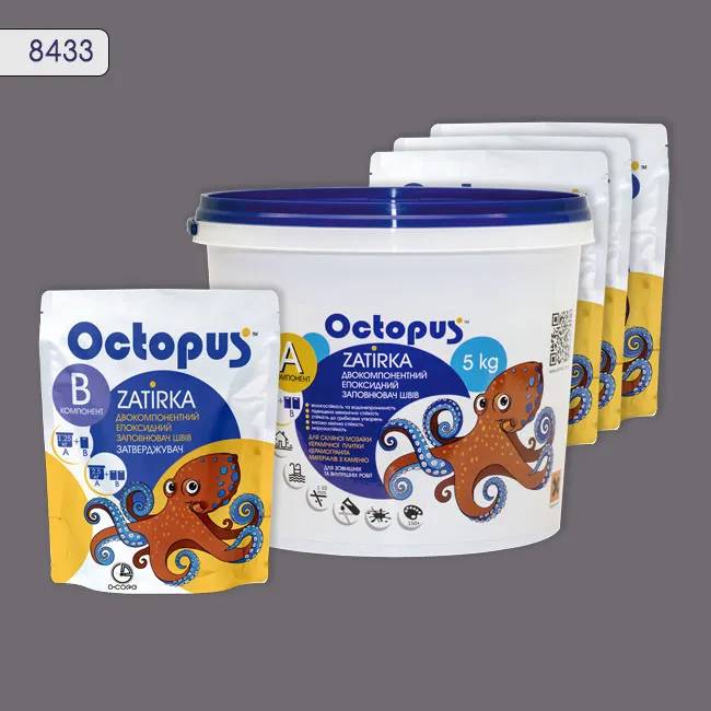 Епоксидна затирка Octopus Zatirka 5,00 кг колір 8433 (8433-5) - 233615