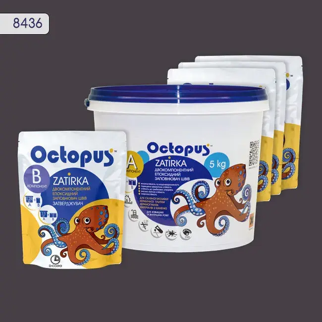 Епоксидна затирка Octopus Zatirka 5,00 кг колір 8436 (8436-5) - 233633