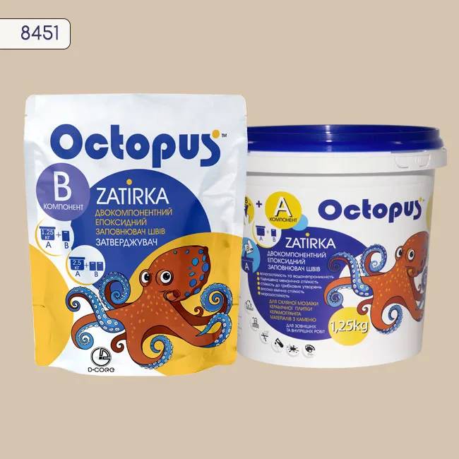 Епоксидна затирка Octopus Zatirka 1,25 кг колір 8451 (8451-1) - 233654