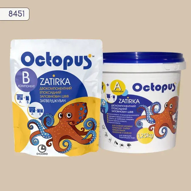 Епоксидна затирка Octopus Zatirka 1,25 кг колір 8451 (8451-1) - 233654