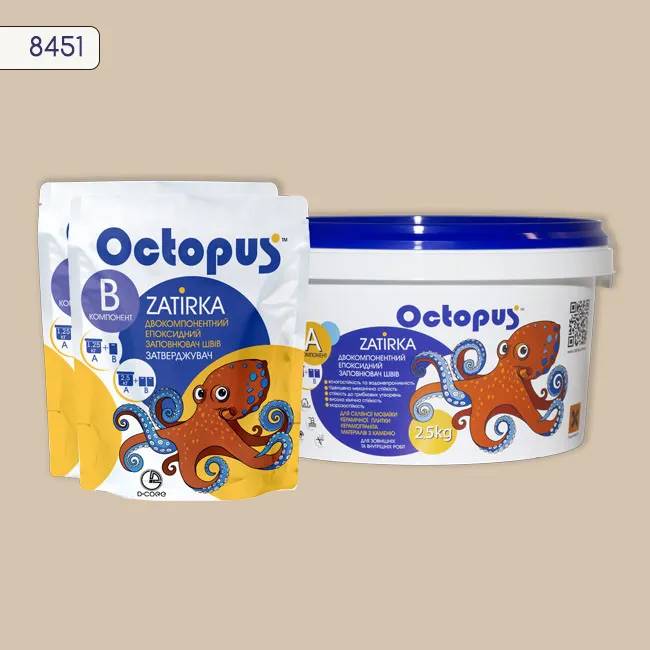 Епоксидна затирка Octopus Zatirka 2,50 кг колір 8451 (8451-2) - 233657
