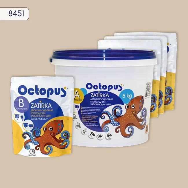 Епоксидна затирка Octopus Zatirka 5,00 кг колір 8451 (8451-5) - 233660