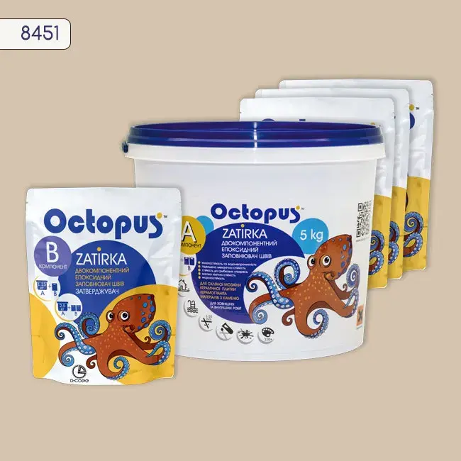 Епоксидна затирка Octopus Zatirka 5,00 кг колір 8451 (8451-5) - 233660