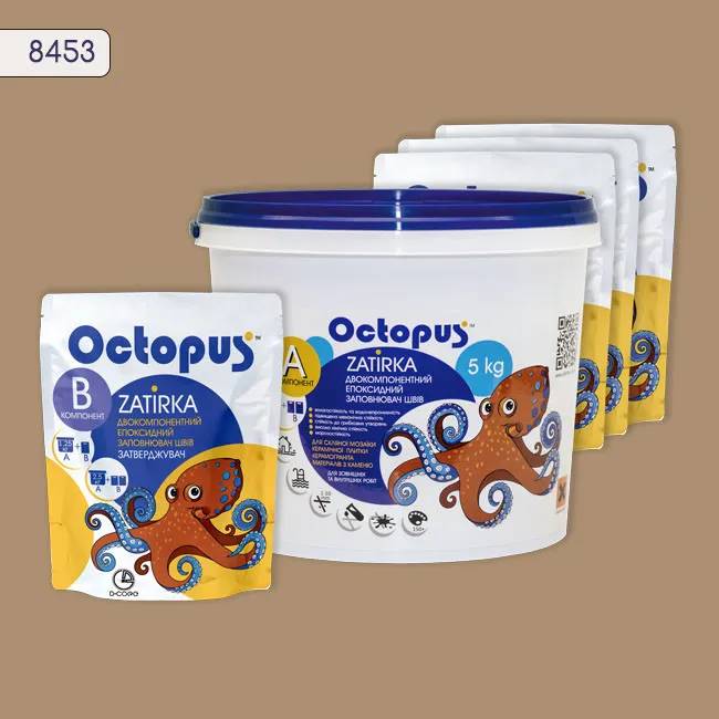 Епоксидна затирка Octopus Zatirka 5,00 кг колір 8453 (8453-5) - 233678