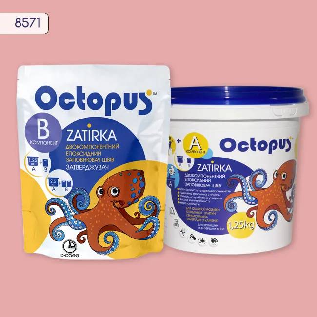 Епоксидна затирка Octopus Zatirka 1,25 кг колір 8571 (8571-1) - 234068