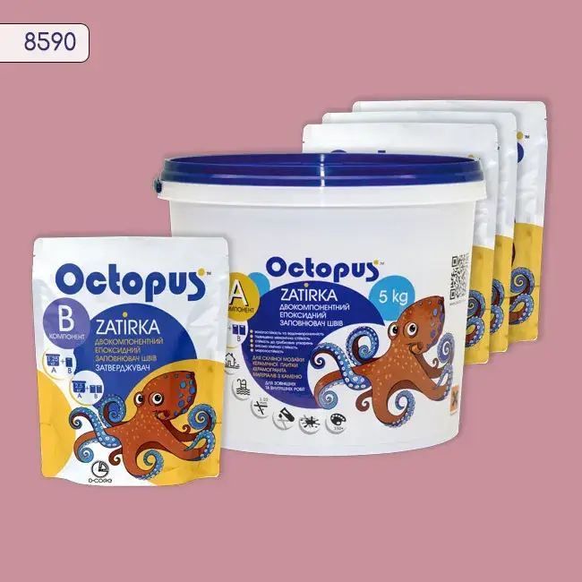 Епоксидна затирка Octopus Zatirka 5,00 кг колір 8590 (8590-5) - 234182