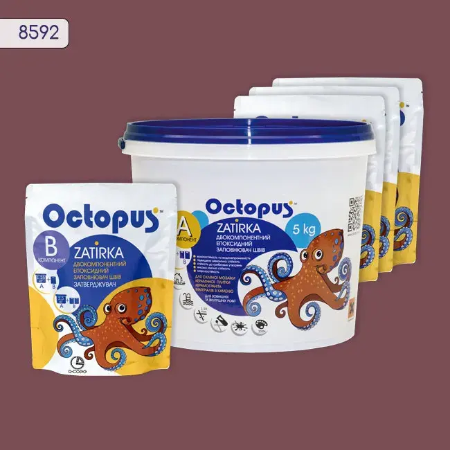 Епоксидна затирка Octopus Zatirka 5,00 кг колір 8592 (8592-5) - 234200